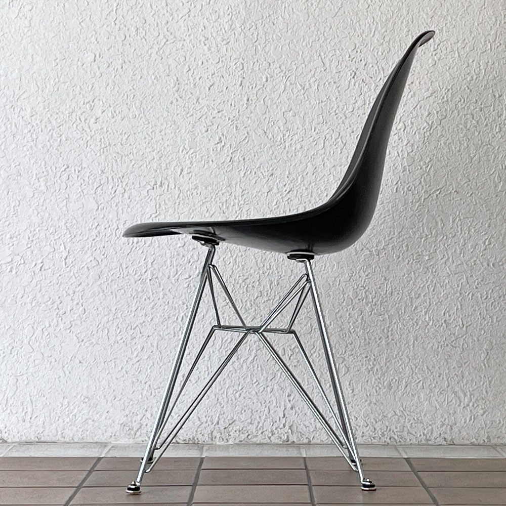 ハーマンミラー Herman Miller サイドシェルチェア 現行FRP製 ブラック エッフェルベース ジンク C&R イームズ ミッドセンチュリー ◇