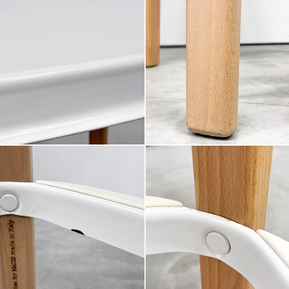 マジス MAGIS スティールウッドスツール Steelwood Stool ハイスツール カウンターチェア ホワイト × ビーチ H68cm ロナン＆エルワン・ブルレック 定価￥86,900- ◎