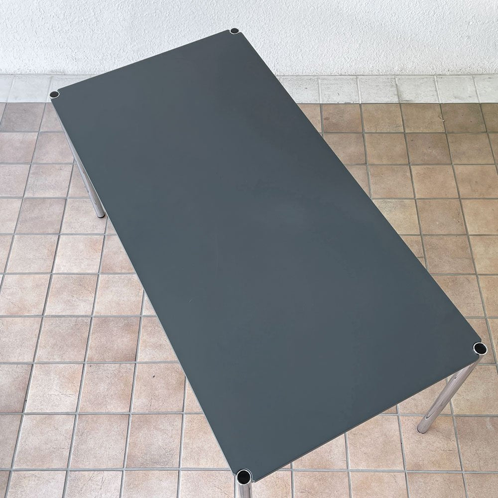 USMモジュラーファニチャー USM Haller USMハラーテーブル ワーキングデスク ダイニングテーブル MDF ミッドグレー W150×D75×H74cm アジャスター ◇