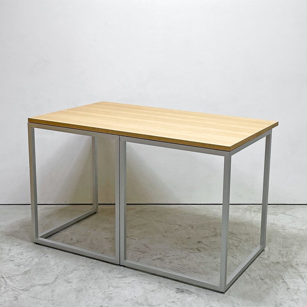 ビスレー BISLEY デスクプラン DESK PLAN Lフット ワーキングテーブル デスク オーク メラミン天板 スチール脚 W120cm イギリス ●
