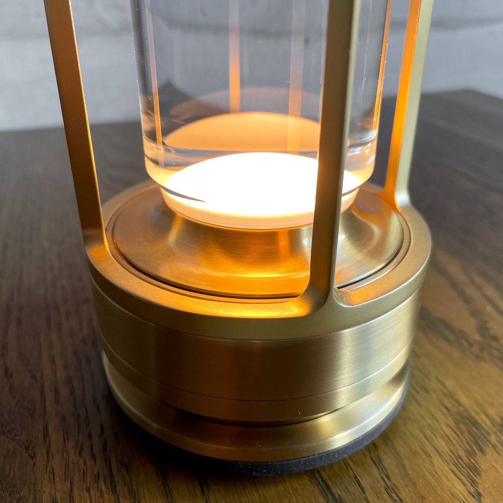 アンビエンテック Ambientec ターンプラス TURN+ ブラス 調光式 テーブルライト 真鍮カラー クリスタルガラス LED 充電式 持ち運び可 説明書付 定価￥66,000- ♪