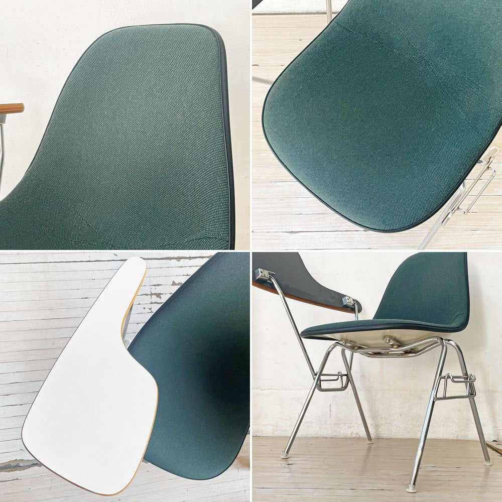 ハーマンミラー Herman Miller サイドシェルチェア セカンド 2nd ビンテージ アプホルスター スクールベース スタッキングベース 肘掛けテーブル付 イームズ ミッドセンチュリー B ★