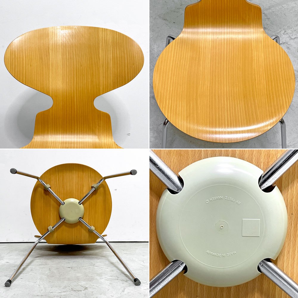 フリッツハンセン Fritz Hansen 3101 アリンコチェア アントチェア 4本脚 ナチュラルビーチ ラッカー仕上げ フェルトグライズ アルネ・ヤコブセン B ●