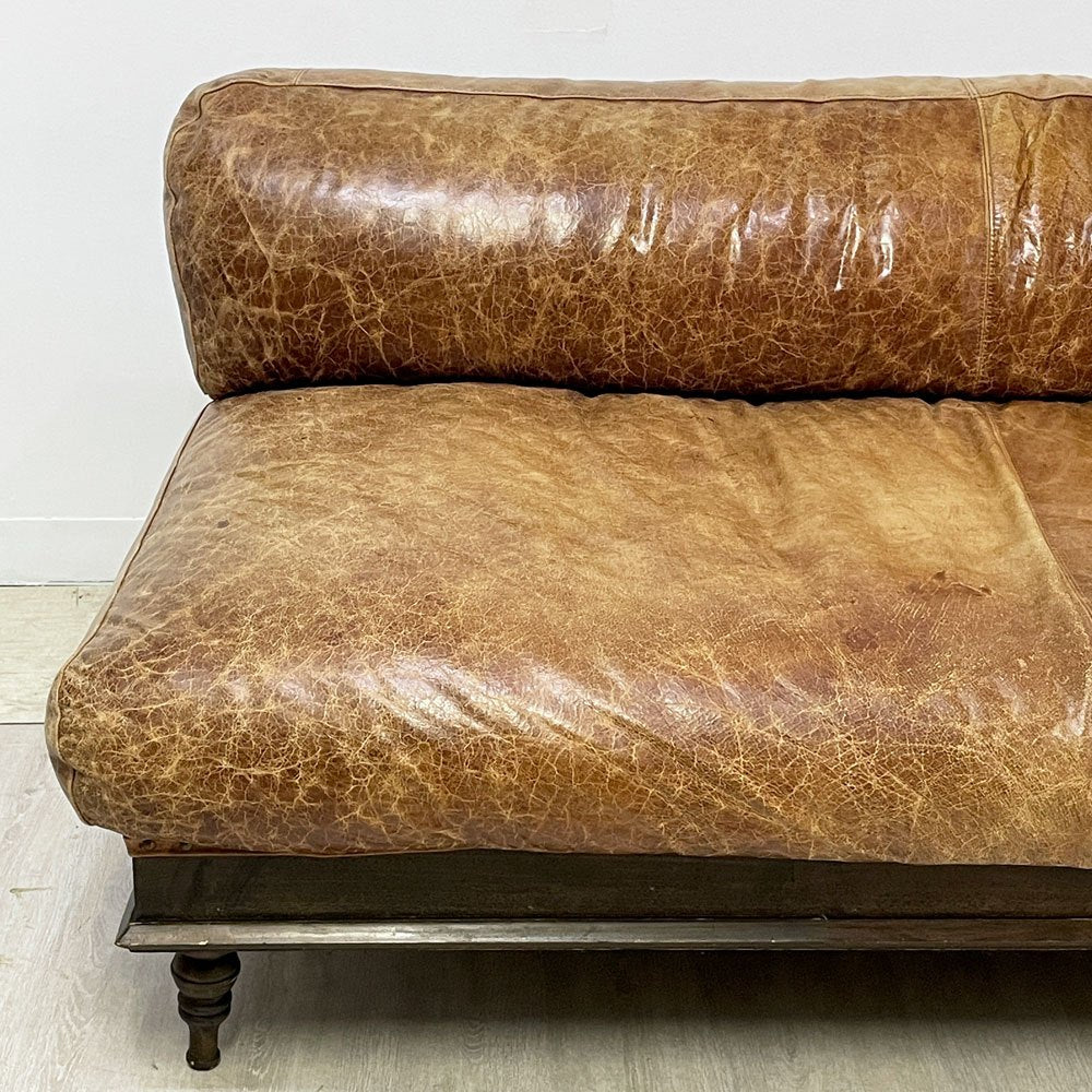 ジャーナルスタンダードファニチャー j.s.F ナンシー NANCY 2Pソファ 本革 フェザークッション W174cm 廃番 ●