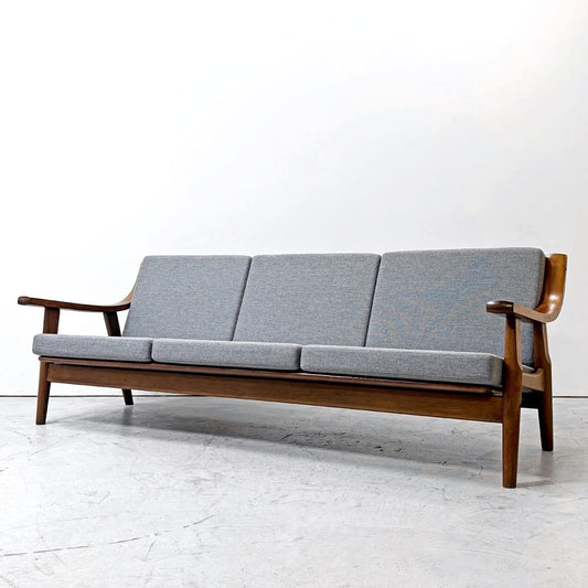 ゲタマ GETAMA GE530 3Pソファ 3人掛け オーク材 ウェグナー 北欧家具 デンマーク ビンテージ ウェービングベルト・クッション交換品 ●