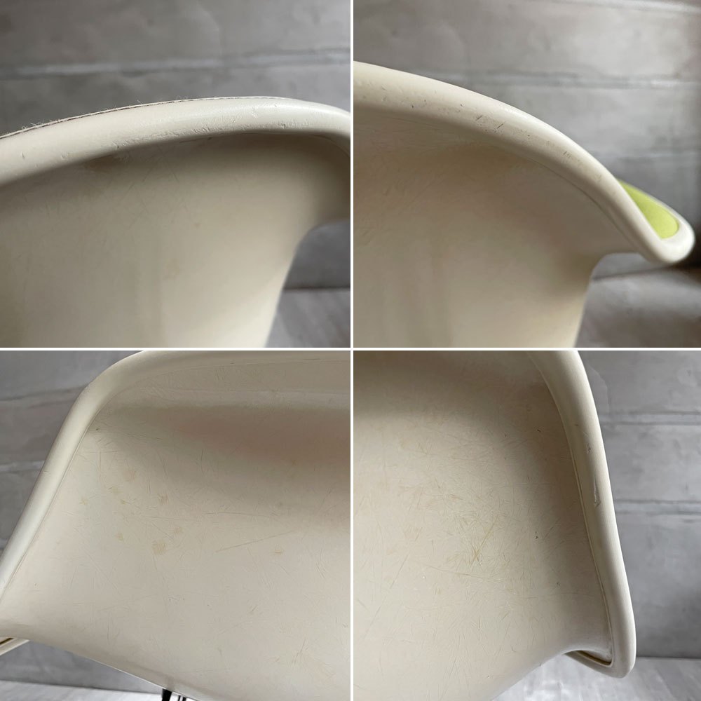 ハーマンミラー Herman Miller アームシェルチェア セカンド 2nd ビンテージ FRP アプホルスター ロッカーベース イームズ ミッドセンチュリー 生地張替え済 ♪