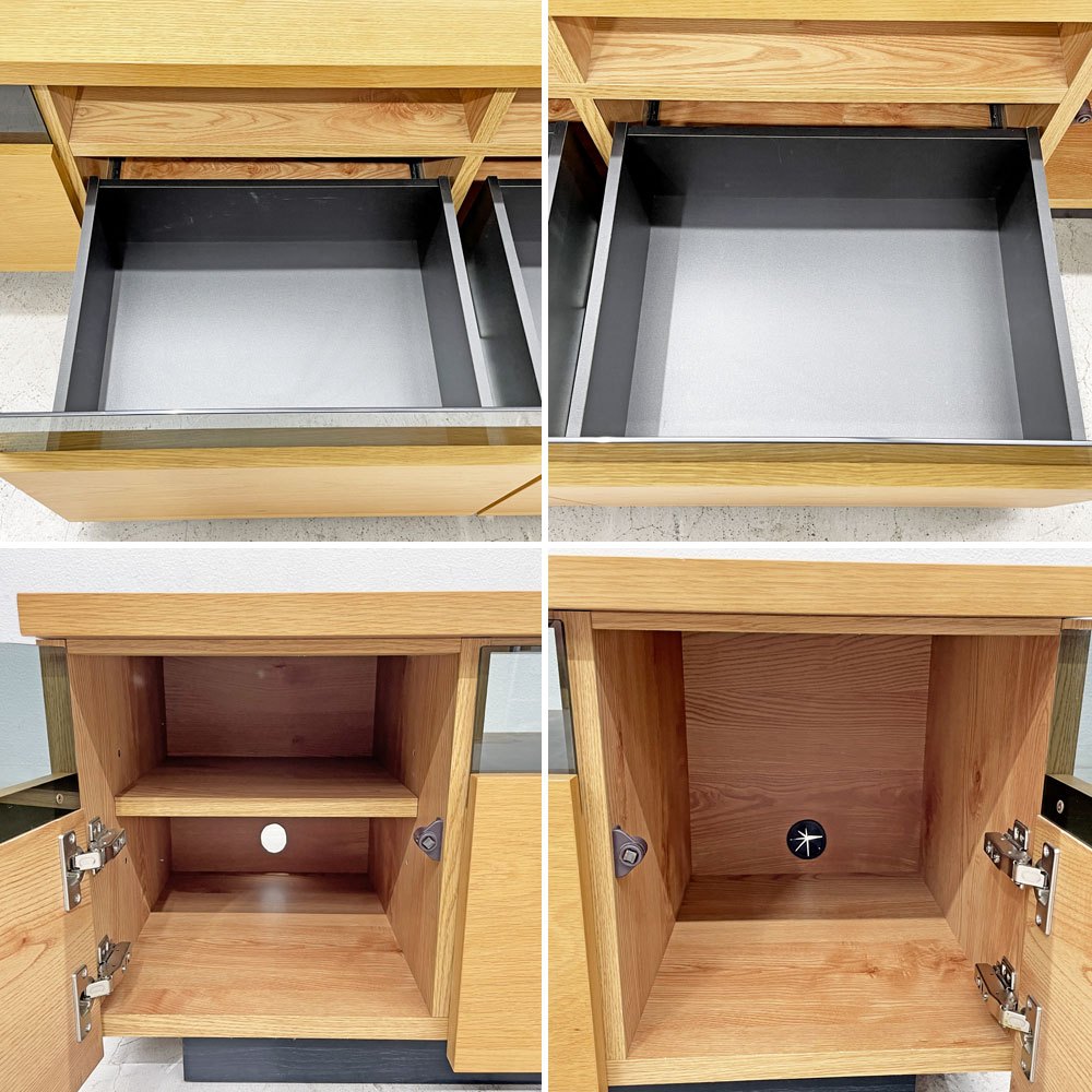 ロウヤ LOWYA TVボード AVボード オーク材 2ドロワー 2ドア W170cm ナチュラルモダン 日本製 〓