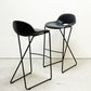 ザ・コンランショップ THE CONRAN SHOP クロスレッグ CROSS LEG ハイスツール 本革 レザー ブラック マグナス・ロング イギリス 参考定価￥187,000- A ●