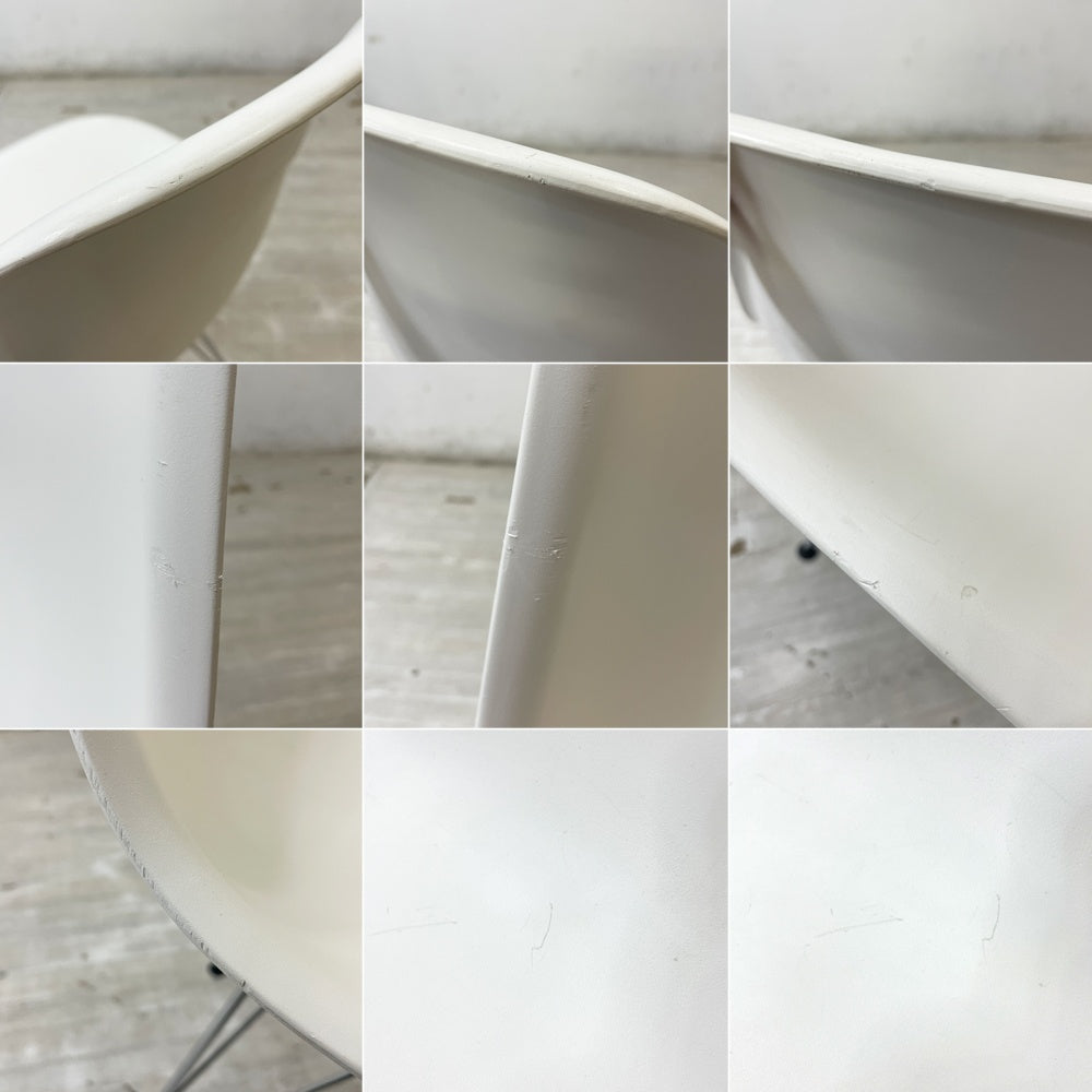 ハーマンミラー HermanMiller × ヴィトラ vitra Wネーム サイドシェルチェア ポリプロピレン エッフェルベース ホワイト C&Rイームズ 現状品 ●