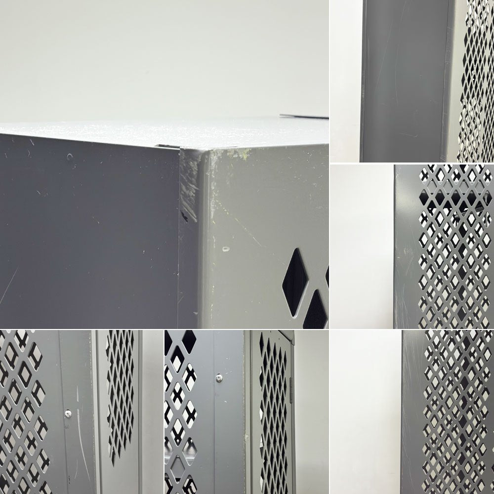 ULINE社 Ventilated Single Tier Lockers スチール製メッシュ ロッカー ティアロッカー 1人用 US ガレージ インダストリアルデザイン D ●
