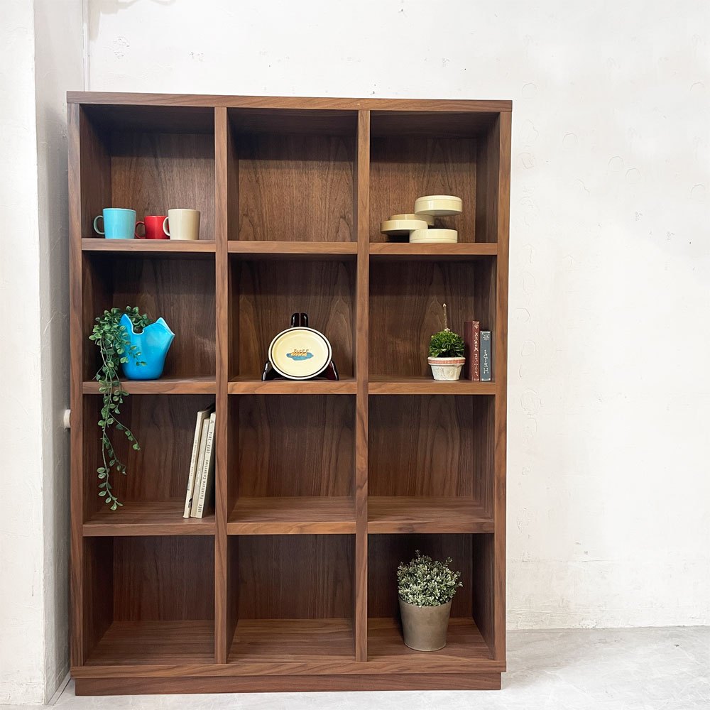 マスターウォール MASTERWAL グリッド シェルフ 3列4段 GRID SHELF W111㎝ ウォールナット アカセ木工 定価¥189,200- ★