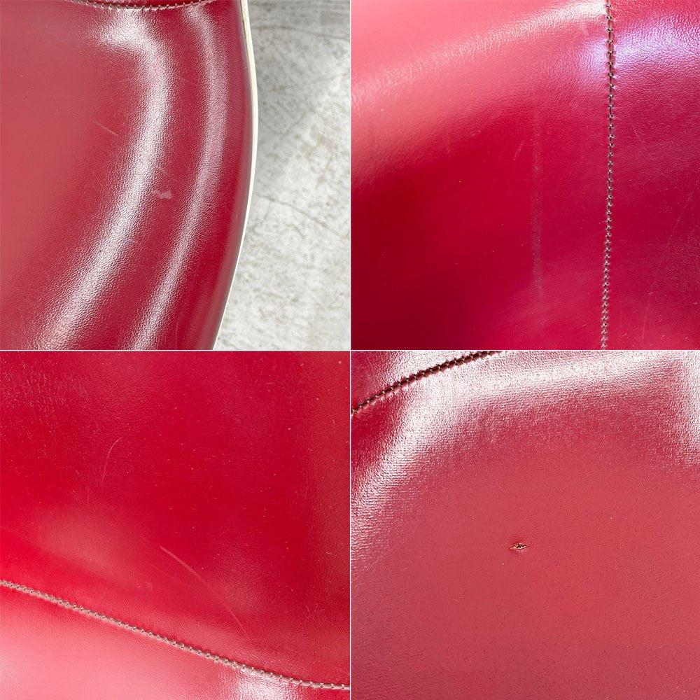 ハーマンミラー Herman Miller ビンテージ エアポートベンチ タンデムシート 4連 アームシェル 2nd PVCレザー イームズ 希少 〓