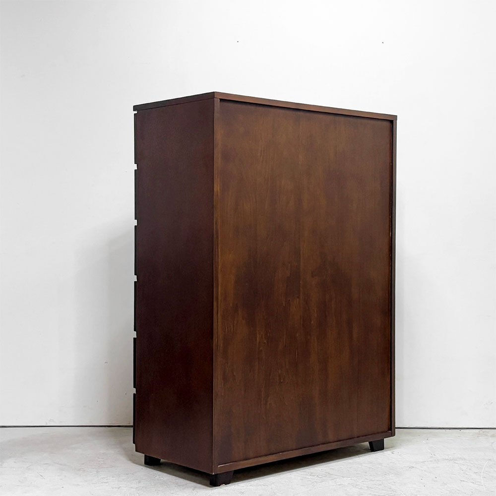 無印良品 MUJI 木製 チェスト 6段 7ドロワー W89㎝ バーチ材 ブラウン シンプルデザイン 廃盤 ●