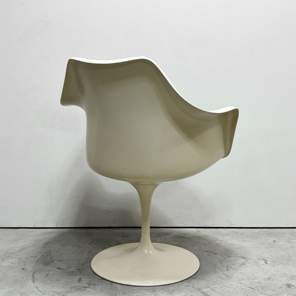 ノル ノール Knoll サーリネンコレクション チューリップチェア アームチェア ダイニングチェア ビンテージ ホワイト 座面クッション交換済み エーロ・サーリネン 参考定価￥520,300- ●