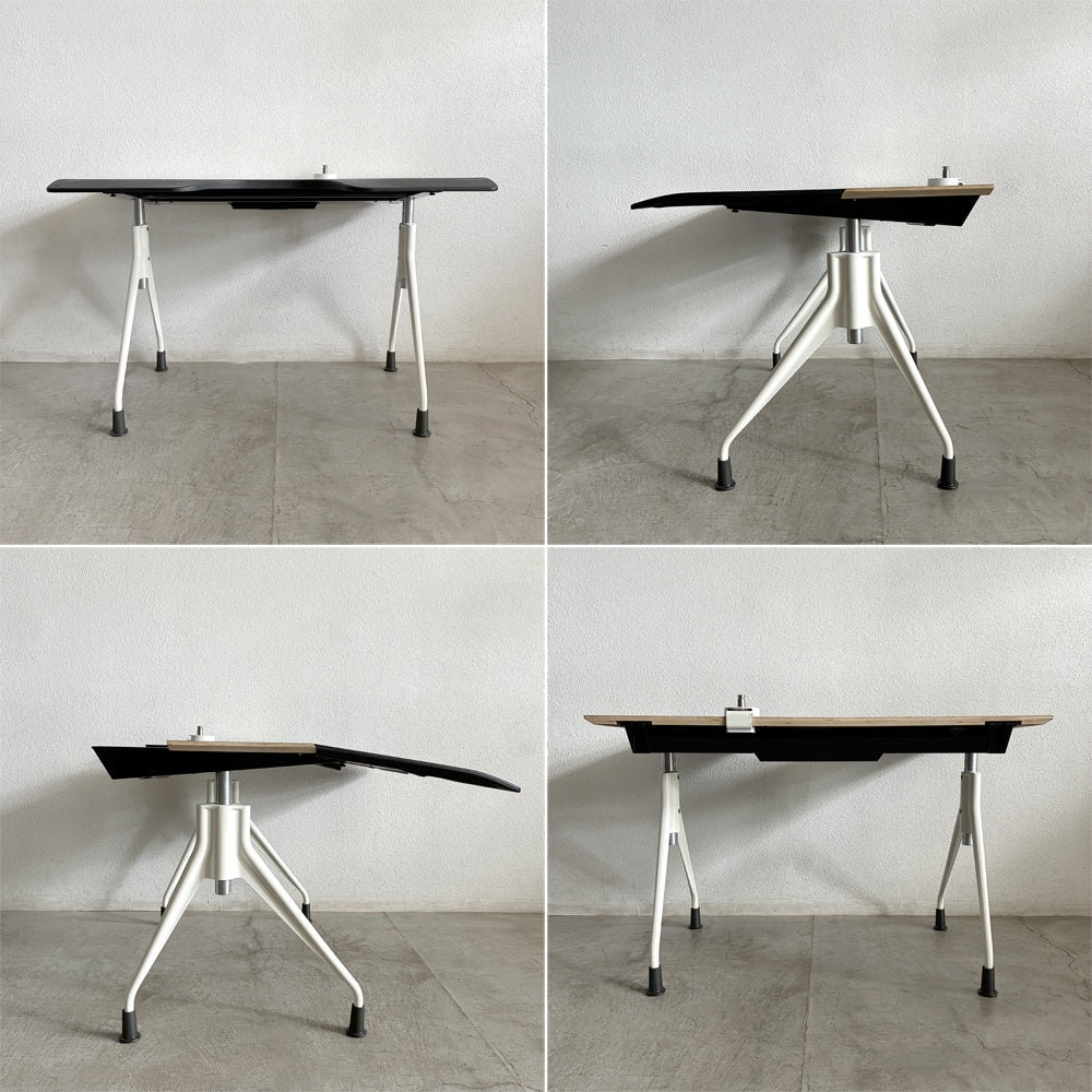 ハーマンミラー Herman Miller エンベロップデスク Envelop Desk スライド天板 & 高さ調節機能 モニターアーム & 取説類 & 工具付属 ビルスタンフ & ジェフウェバー 定価23.4万円 程度良好 〓