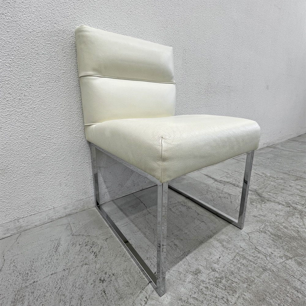 フェンディ・カーサ FENDI CASA エー・ビー・デュアメル AB Duhamel ダイニングチェア 本牛革 オフホワイト 参考価格 約45万～65万の品 A 〓