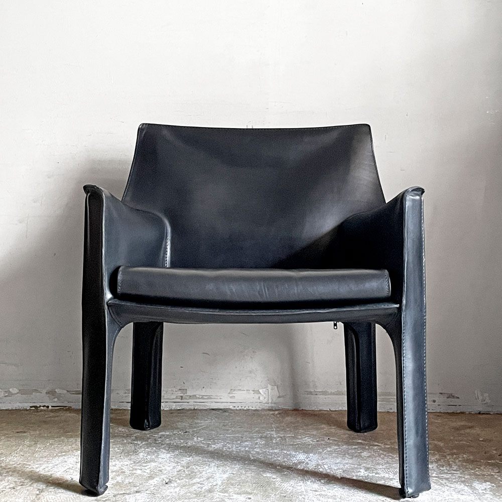 カッシーナ Cassina 414 CAB キャブチェア ラウンジチェア アームチェア 1シーター 本革 マリオ・ベリーニ 参考価格約65万 ■