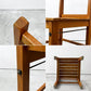 ビンテージ Vintage 木製 ダイニングチェア ラダーバック 板座 カントリースタイル B ●