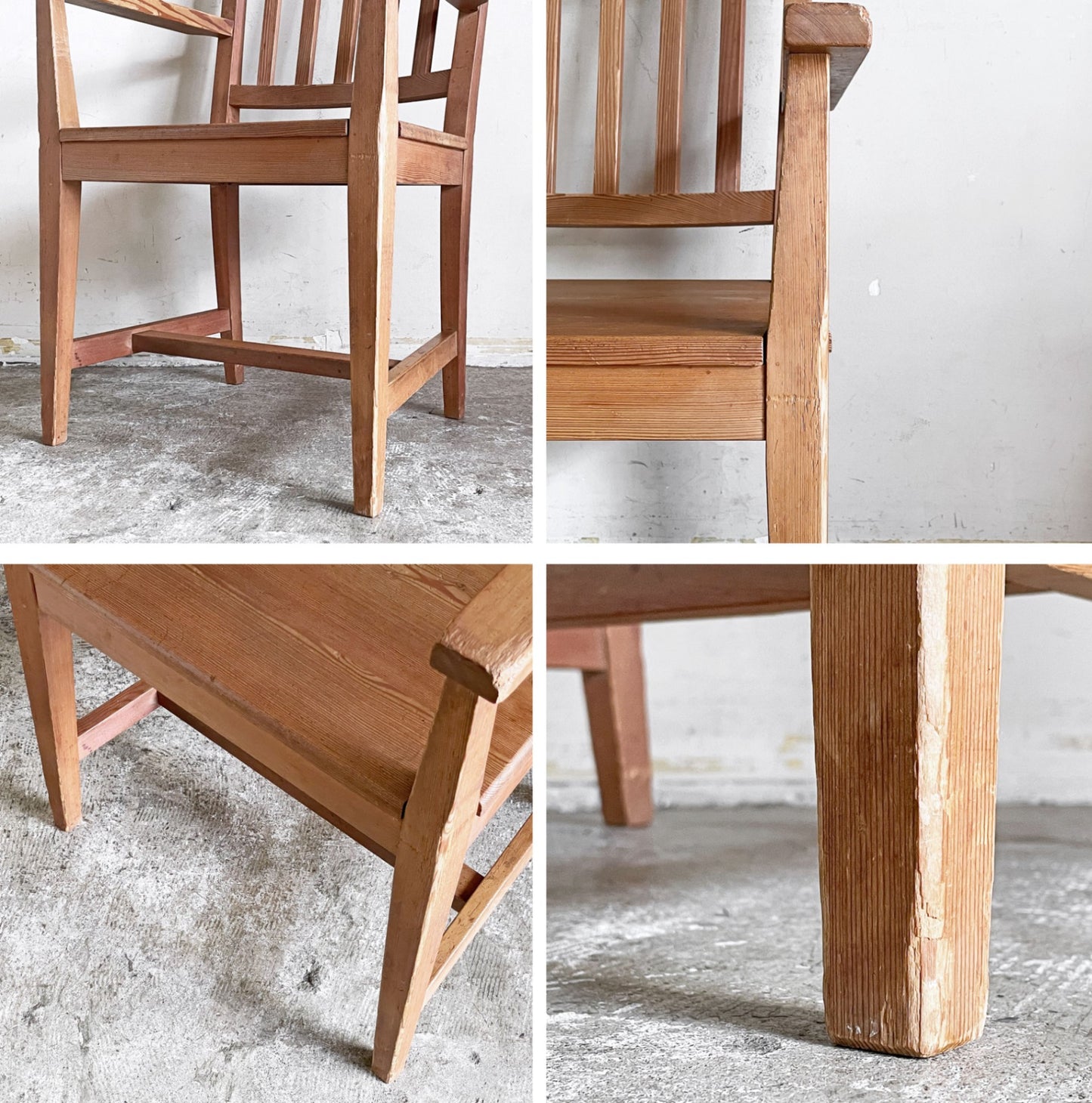 北の住まい設計社 ミッションアームチェア Mission arm chair ダイニングチェア 板座 パイン材 ナチュラル ■
