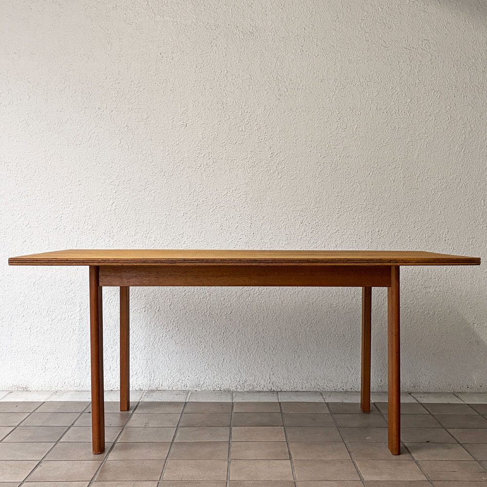 ジャパンビンテージ Japan Vintage チーク材 ワークテーブル ダイニングテーブル W150cm プライウッド クラフト 木味 古家具 ◇