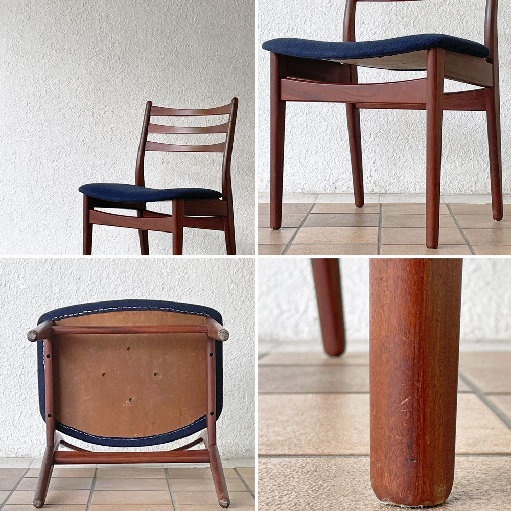 北欧ビンテージ Scandinavia Vintage ダイニングチェア 無垢材 ファブリック 北欧家具 モダンデザイン ◇
