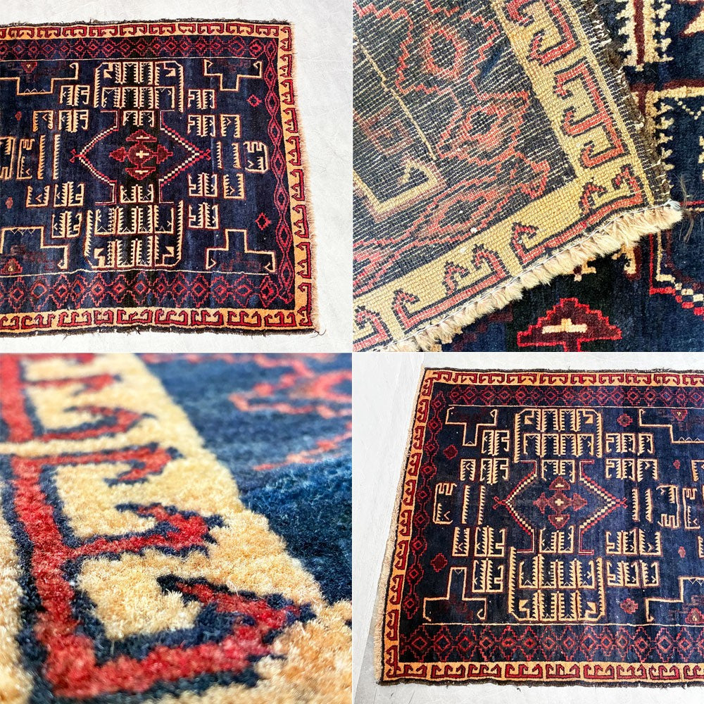 トライバルラグ Tribal rug バルーチ族 バルチエリア 手織り ラグ 160×100㎝ アフガニスタン オリエンタル ウール ラグ ★