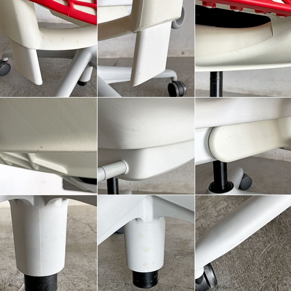 ハーマンミラー Herman Miller セイルチェア SAYL CHAIR デスクチェア オフィスチェア レッド ミドルバック イヴ・ベアール 2013年製 旧モデル 〓