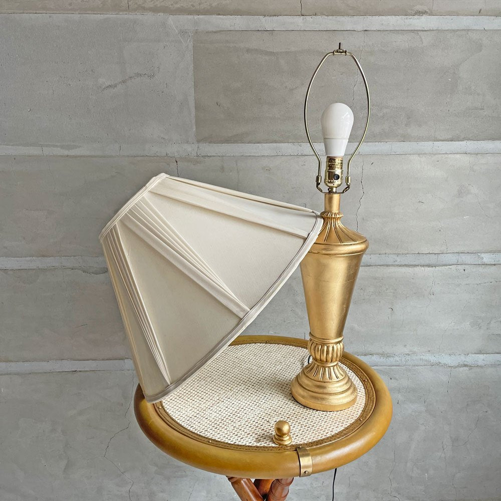 USA製 テーブルランプ 卓上ランプ ゴールドカラーフレーム ファブリックシェード クリームカラー 米国照明 ♪