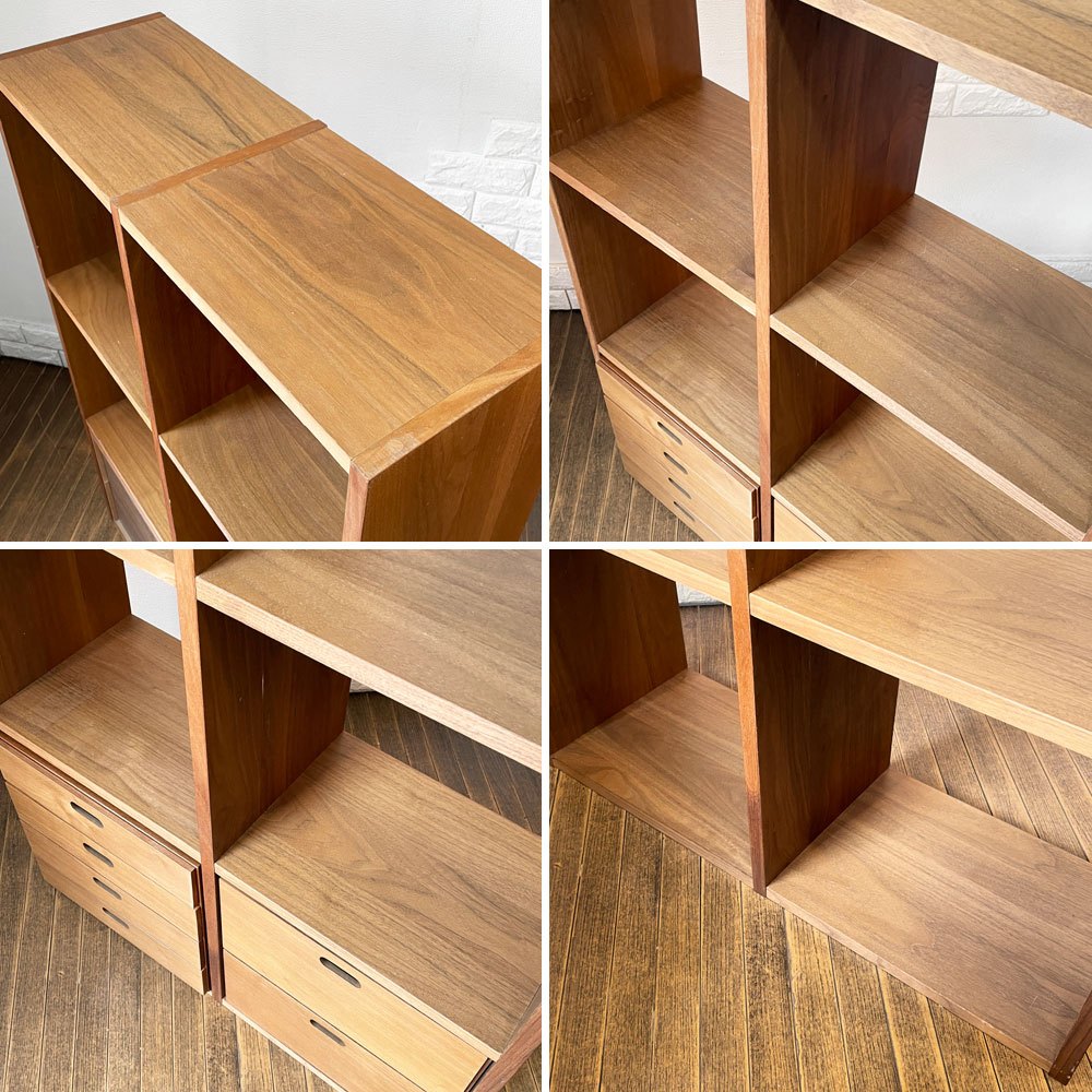 無印良品 MUJI スタッキングシェルフ 2列3段 スタッキングチェスト 引出し 3点セット ウォールナット材 ナチュラルモダン ◎