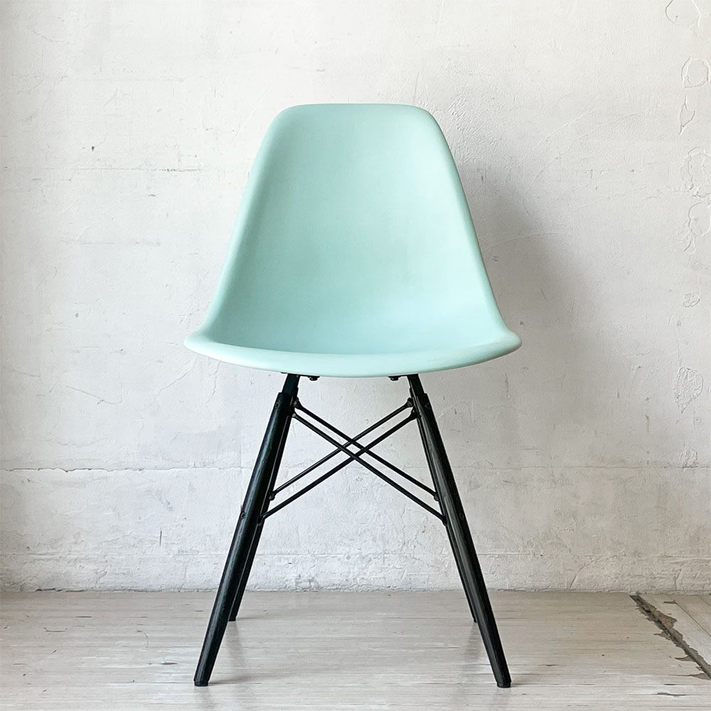 ハーマンミラー HermanMiller サイドシェルチェア ドゥエルレッグ DSW アクアスカイ × エボニー ポリプロピレン製 2017年製 イームズ ミッドセンチュリー ★