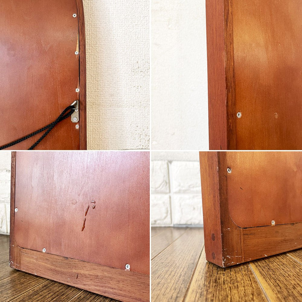 ジャパンビンテージ Japan Vintage チーク材 ウォールミラー アーチ型 鏡 姿見 35×127.5cm 壁掛け式 北欧スタイル ◎