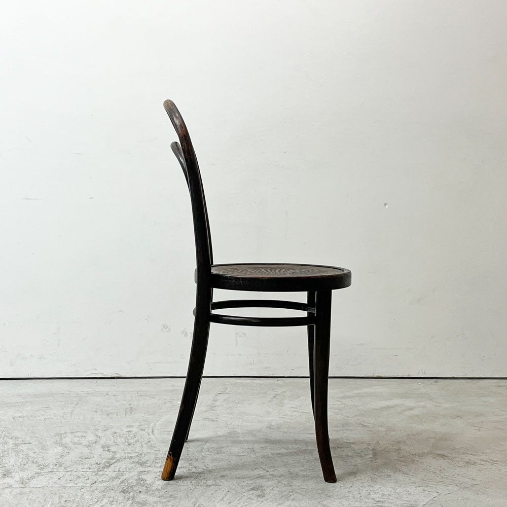 トーネット THONET No.14 ダイニングチェア ラウンドバック ベントウッドチェア 曲木 チェコ製 ビンテージ B ●