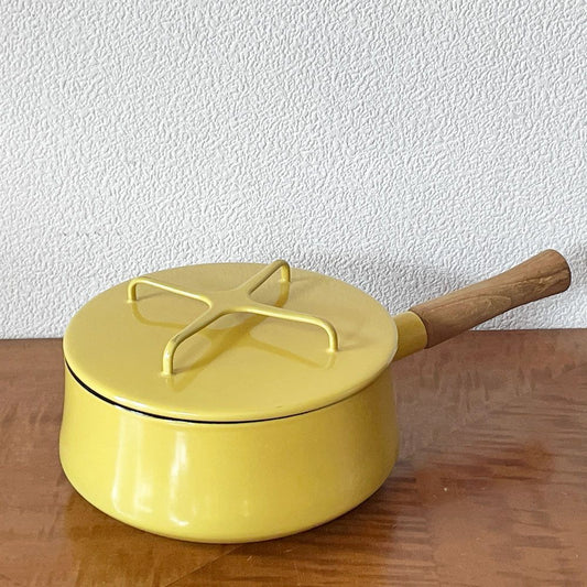 ダンスク DANSK コベンスタイル 片手鍋 𝜙18cm 蓋付 ホーロー イェンス・クイストゴー イエロー 廃番カラー 北欧 ◇