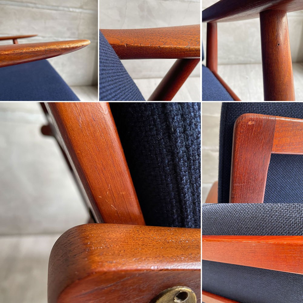 ゲタマ GETAMA GE270 1Pソファ イージーチェア ラウンジチェア チーク無垢材 ハンス・J・ウェグナー デンマークビンテージ 北欧家具 希少 ♪