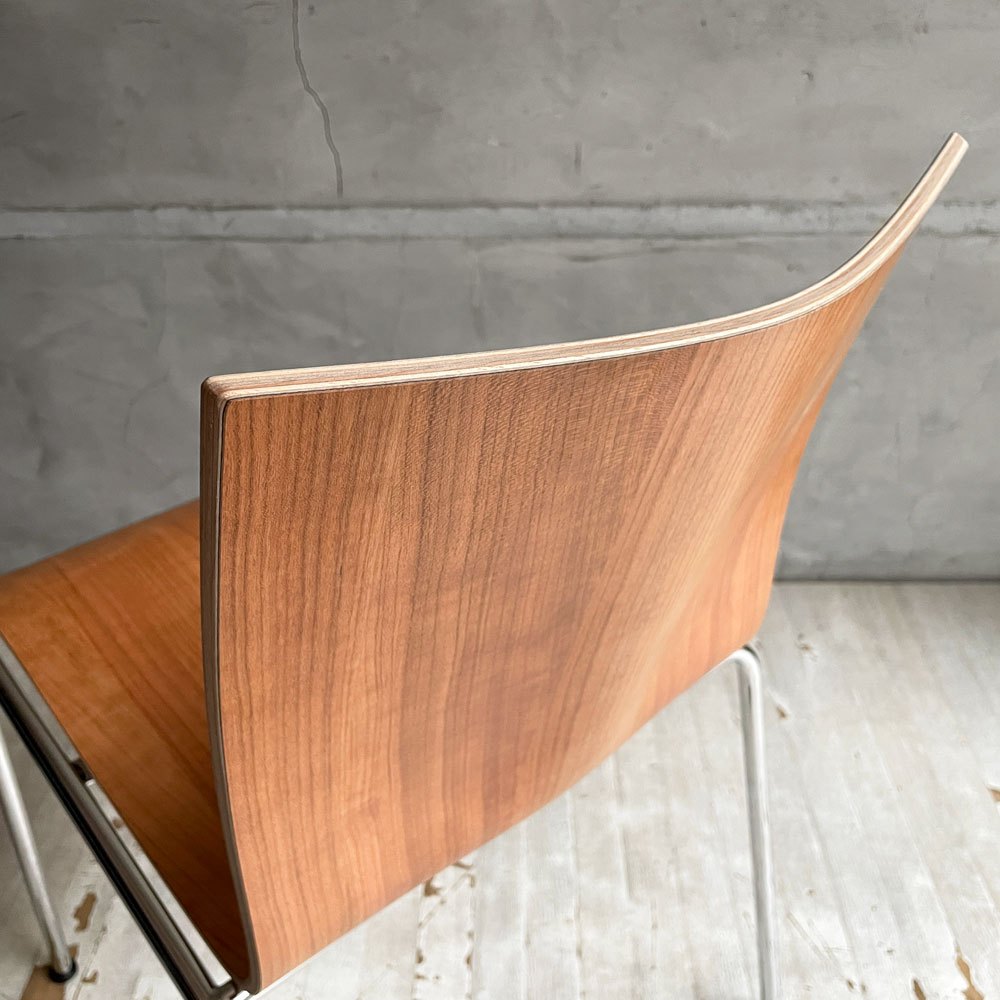 エンゲルブレヒト Engelbrechts チャリックチェア CHAIRIK Chair 101 ダイニングチェア スタッキング 4本脚 チェリーカラー プライウッド スチール デンマーク 未使用品 定価63,800円 ♪