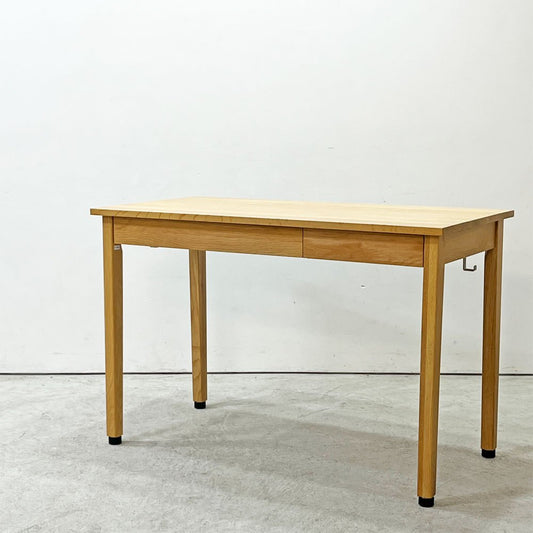 無印良品 MUJI オーク無垢材 パーソナルデスク ワークデスク 事務机 2ドロワー 抽斗付き W110cm ナチュラルデザイン ●