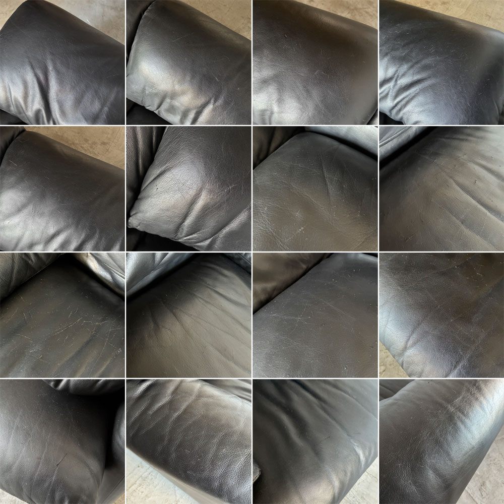 カッシーナイクスシー Cassina ixc. 675-3P マラルンガ MARALUNGA 3Pソファ 3人掛け 総本革張り ブラック ヴィコ・マジストレッティ w235cm 参考価格約298万円の品 〓