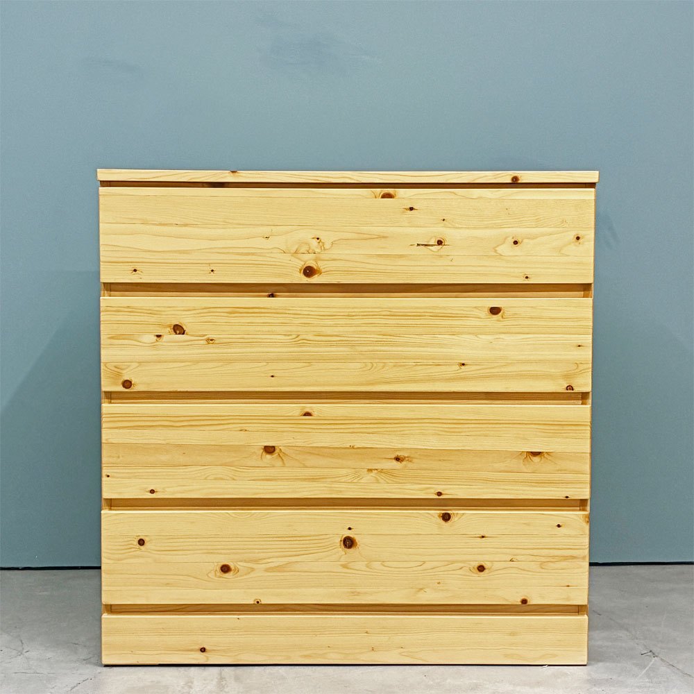 無印良品 MUJI パイン材 チェスト 4段 ナチュラル W83cm 廃番 ◎