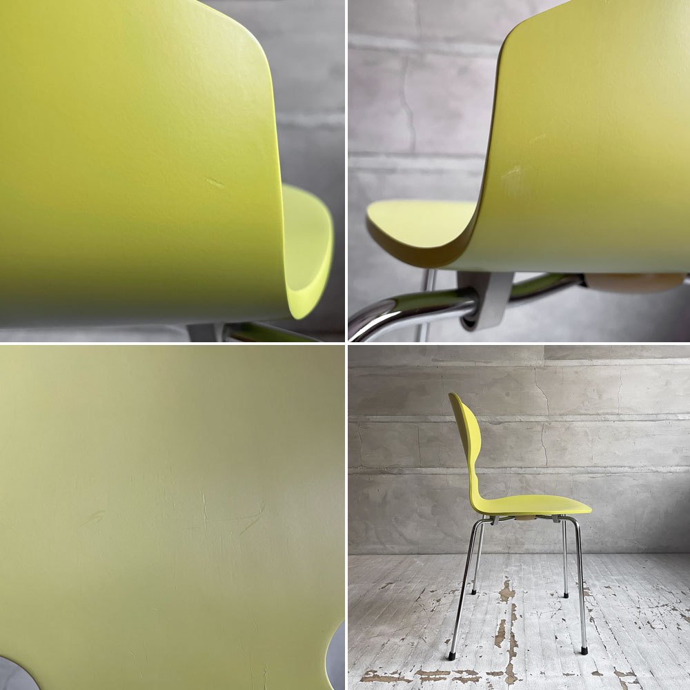 フリッツハンセン Fritz Hansen アントチェア ANT CHAIR アリンコチェア 4本脚 3101 ライムカラー ラッカー仕上げ アルネ・ヤコブセン デンマーク 北欧家具 A♪