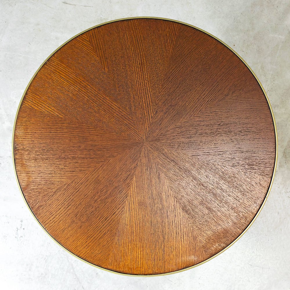 Whitelabel Living デニス サイドテーブル Denise Side Table アッシュ材 鉄脚 アイアンレッグ ウォールナット系カラー ●