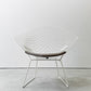ノル Knoll ダイヤモンドチェア Diamond Chair ラウンジチェア ビンテージ ハリー・ベルトイア Harry Bertoia ホワイトフレーム シートパッド付 ミッドセンチュリー ●