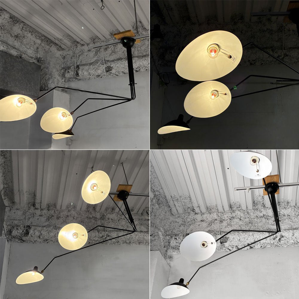 イデー IDEE シュスポンション・トワ・ブラ・ピヴォタン SUSPENSION 3 BRAS PIVOTANTS シーリングランプ 3灯 セルジュ・ムーユ 定価￥239,900- ★