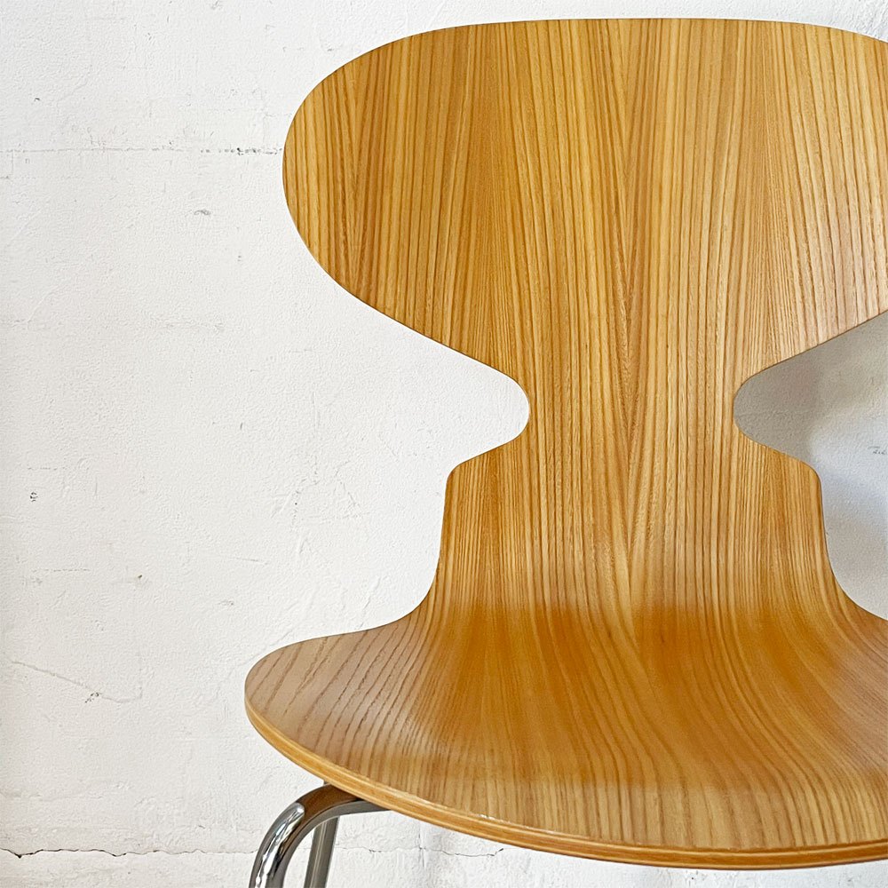 フリッツハンセン Fritz Hansen アントチェア ANT CHAIR アリンコチェア エルム材 4本脚 アルネ・ヤコブセン デンマーク 北欧家具 2013年製 ★