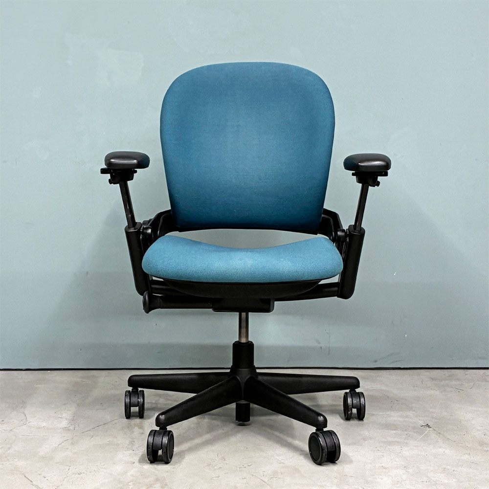 スチールケース Steelcase リープチェア Leap デスクチェア エルゴノミクスチェア 高機能チェア キャスター付き ブルー ファブリック ◎