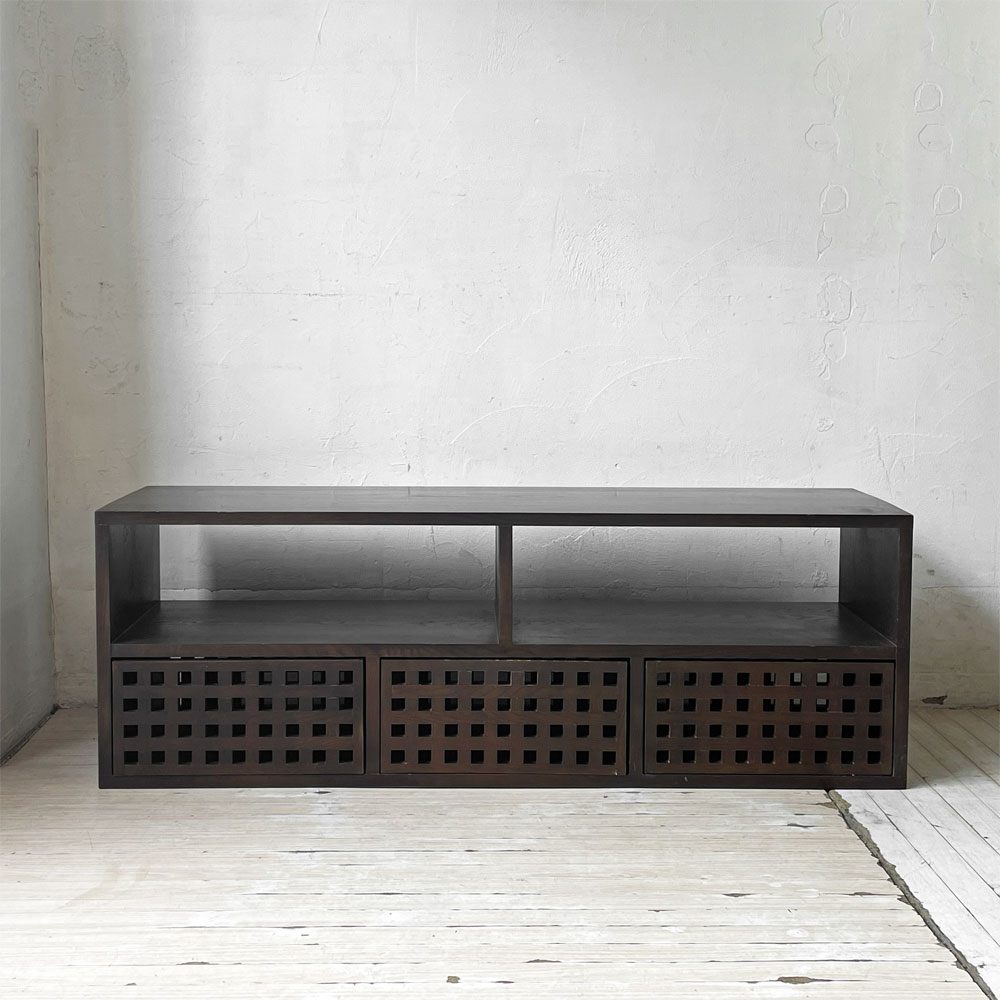 エーフラット a.flat キューブ Cube テレビボード AVボード アッシュ無垢材 引き出し3杯 W116cm アジアンモダンスタイル 定価約￥76,417- ★
