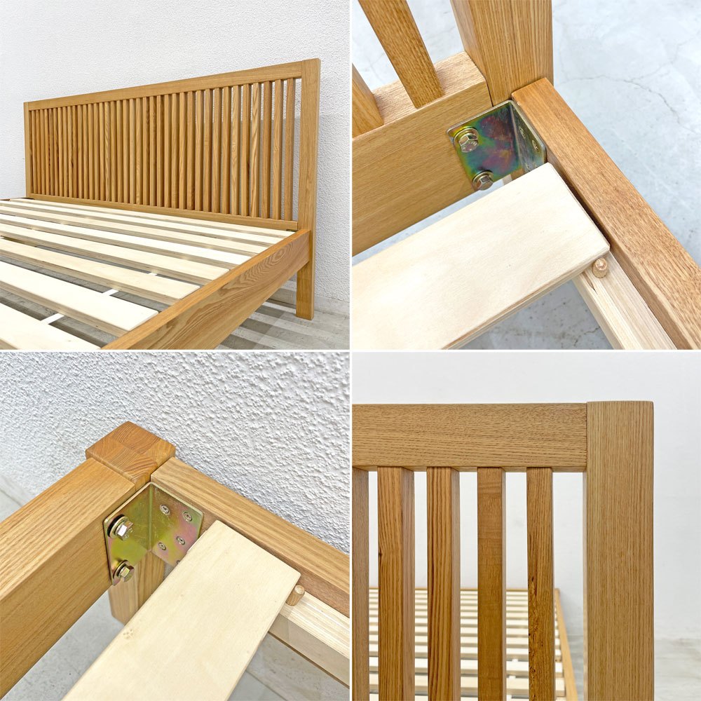 アクタス ACTUS ポトス POTHOS アッシュ材 クイーンサイズ ベッド フレーム W165.5×D205×H85、SH30cm ロータイプ 希少な廃番モデル 〓