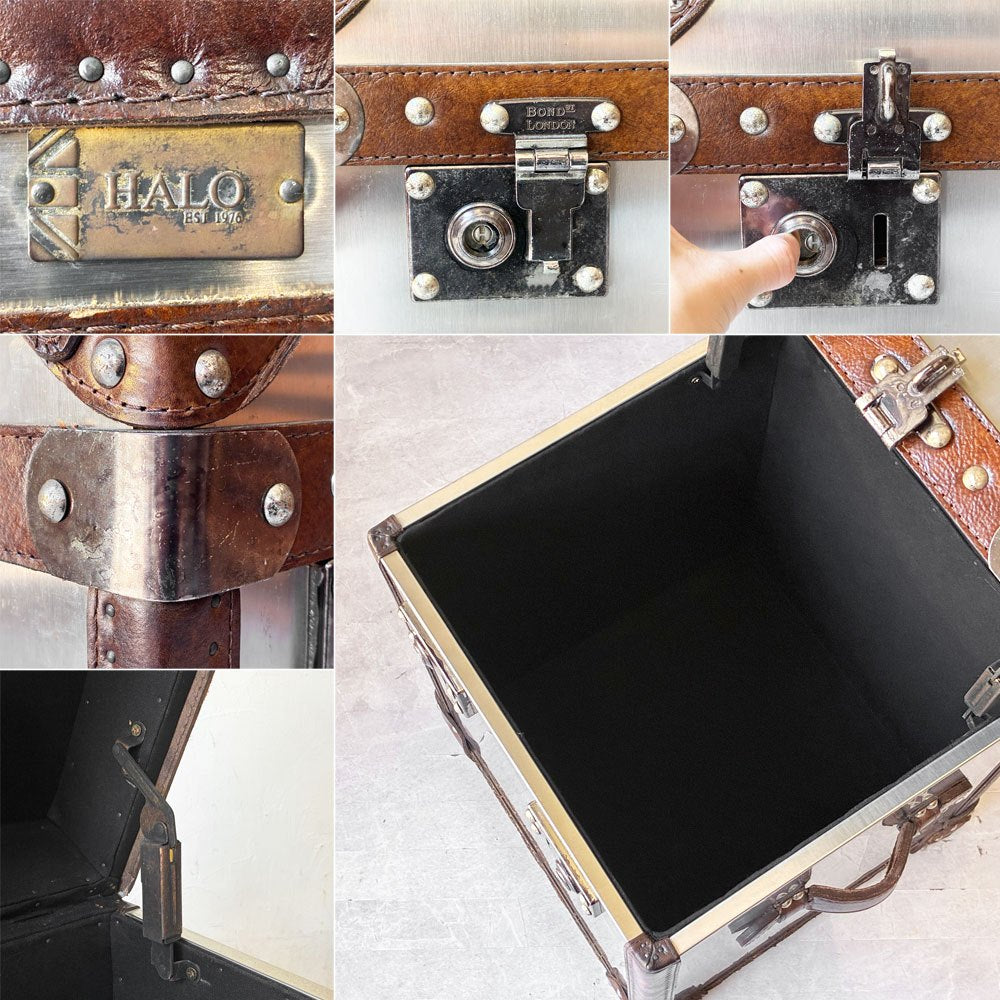 ハロ HALO パリス PARIS トランク TRUNK ブラッシュドスチール サイドテーブル チェスト 英国家具 廃番 定価￥97,900- ★