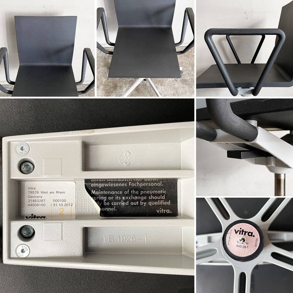 ヴィトラ vitra ゼロフォー .04 スタジオチェア オフィスチェア アームレスト付 ブラック マールテン・ヴァン・セーヴェレン Maarten Van Severen 定価￥202,400- ■