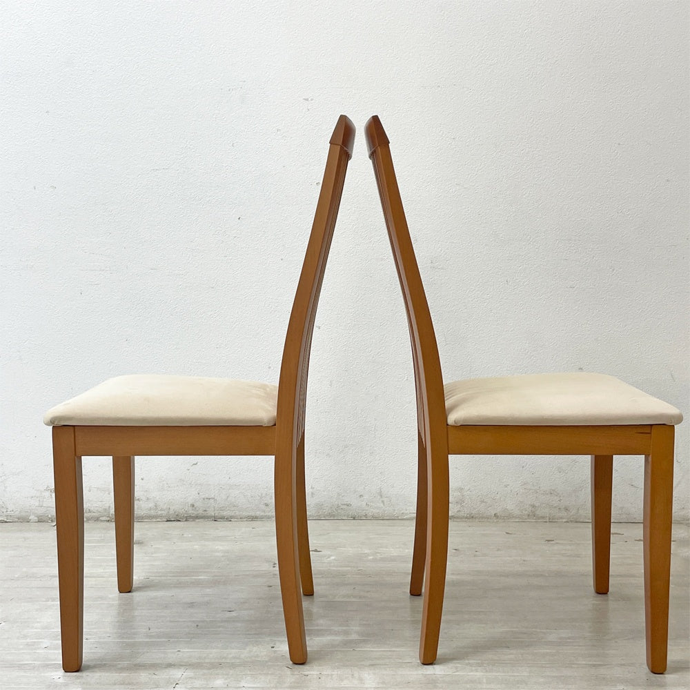 ボーコンセプト BoConcept ハイバック ダイニングチェア ビーチ材 デンマーク 北欧家具 2脚セット B ●