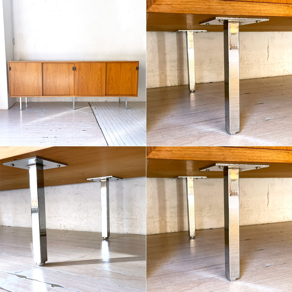 ノル Knoll ビンテージ クレデンザ Credenza サイドボード ウォールナット レザーハンドル フローレンス・ノール Florence Knoll ミッドセンチュリー ★